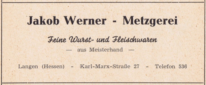 Datei:1961 Anzeige Metzgerei Werner.JPG
