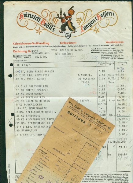 Datei:1950 Rechnung Dröll.JPG